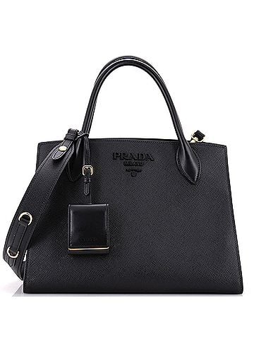 Prada Monochrome Tote Saffiano with City Calf Medium (view 1)