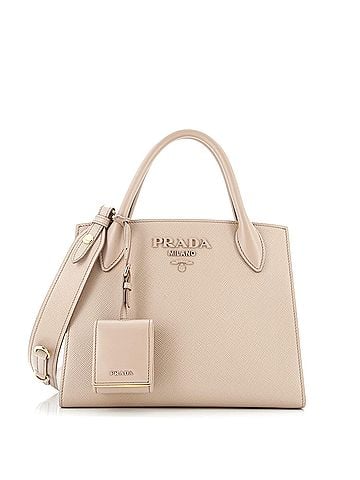 Prada Monochrome Tote Saffiano with City Calf Small (view 1)