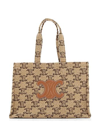 Céline Cabas Thais Tote Triomphe Jacquard Raffia Large (view 1)