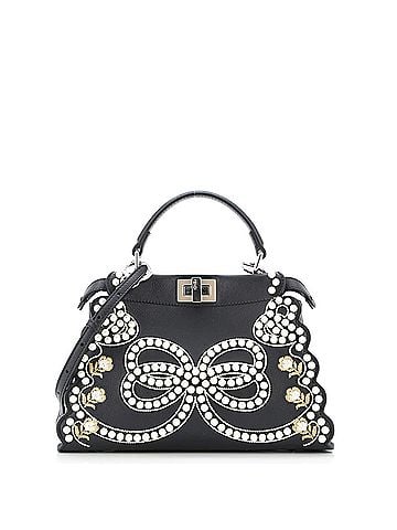 Fendi Peekaboo Bag Pearl Embellished Leather Mini (view 1)