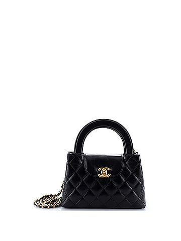 Chanel Kelly Top Handle Shopping Bag Quilted Shiny Aged Calfskin Mini (view 1)