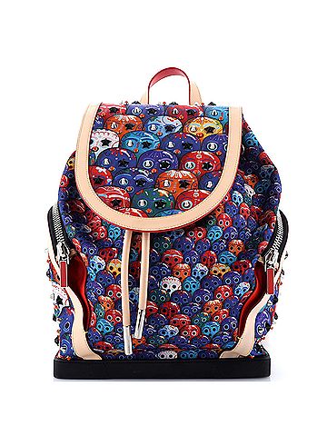 Christian Louboutin Explorafunk Backpack Spiked Printed Nylon (view 1)