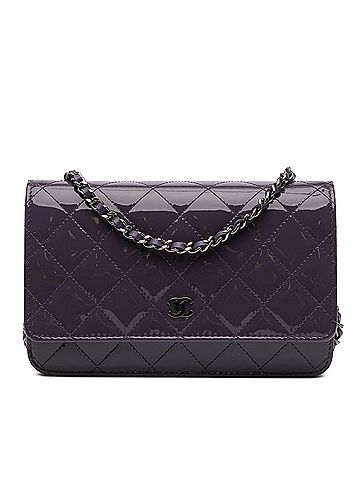 Chanel Classic Patent Wallet On Chain (view 1)