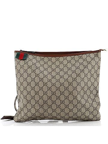 Gucci Web Loop Flat Messenger GG Coated Canvas Large (view 1)