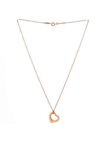 Tiffany & Co. Elsa Peretti Open Heart 5 Diamonds Pendant Necklace 18K Rose Gold with Diamonds (view 2)