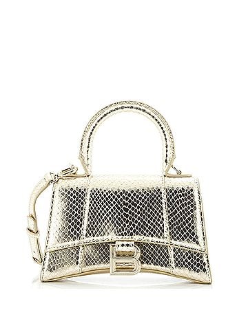 Balenciaga Hourglass Top Handle Bag Python Embossed Leather XS (view 1)