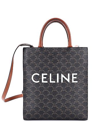 Céline Vertical Cabas Tote Triomphe Coated Canvas Small (view 1)