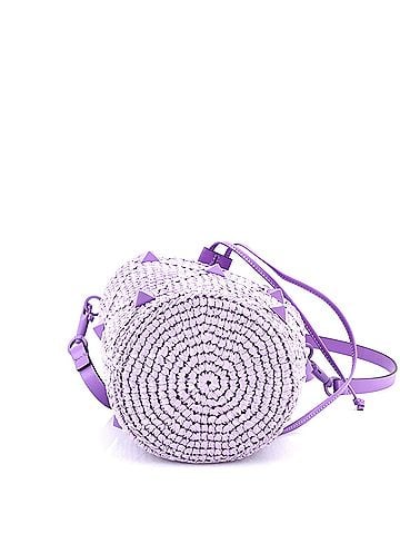 Valentino Garavani Roman Stud Bucket Bag Raffia and Leather (view 2)