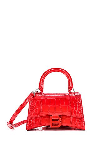 Balenciaga Hourglass Top Handle Bag Crocodile Embossed Leather XS (view 1)
