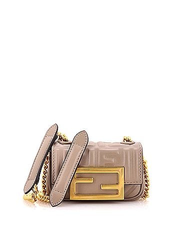 Fendi Baguette NM Bag Zucca Embossed Leather Nano (view 1)