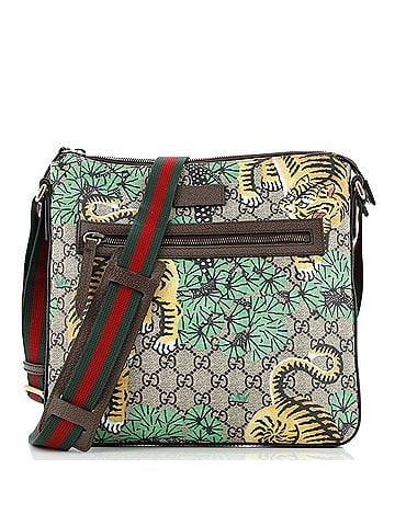 Gucci Front Zip Messenger Bengal Print GG Coated Canvas Medium (view 1)