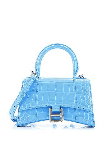 Balenciaga Hourglass Top Handle Bag Crocodile Embossed Leather XS (view 1)