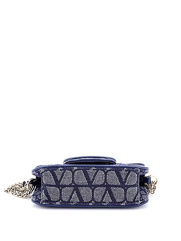 Valentino Garavani VLogo Loco Flap Shoulder Bag Toile Iconograph Fabric Small (view 2)