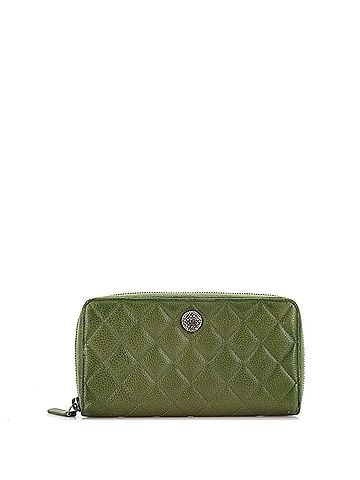 Chanel CC Medallion Zip Wallet Quilted Caviar Long (view 1)
