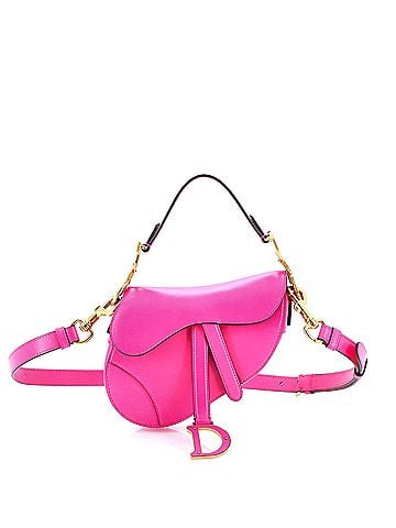 Christian Dior Saddle Handbag with Strap Leather Mini (view 1)