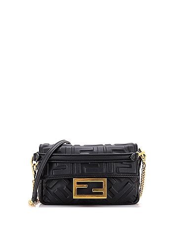 Fendi Baguette NM Bag Zucca Embossed Leather Mini (view 1)