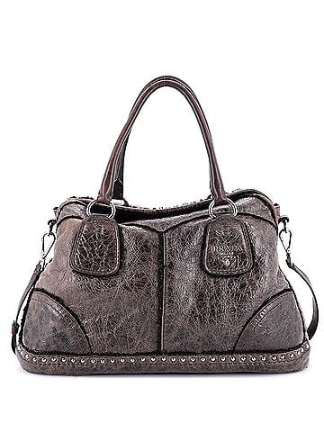 Prada Convertible Tote Studded Distressed Leather Large (view 1)