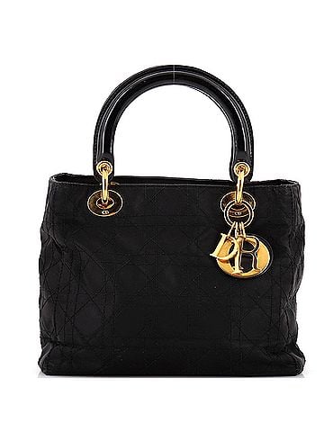 Christian Dior Vintage Lady Dior Bag Cannage Quilt Nylon Medium (view 1)