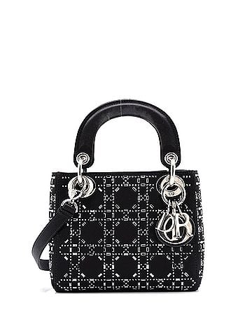 Christian Dior Lady Dior Bag Crystal Embellished Cannage Quilt Satin Mini (view 1)
