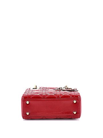 Christian Dior Lady Dior Chain Bag Cannage Quilt Patent Mini (view 2)