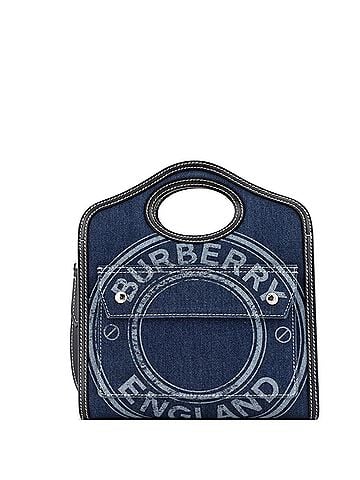 Burberry Logo Pocket Tote Denim Mini (view 1)