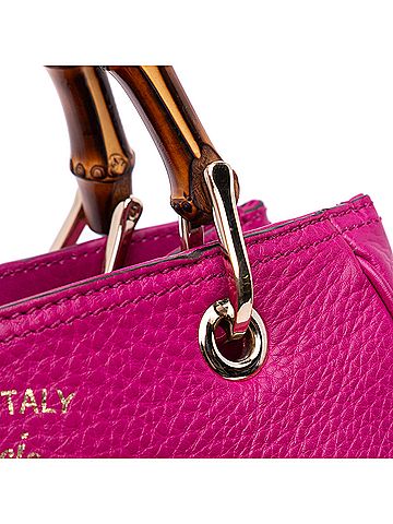 Gucci Small Calfskin Bamboo Shopper Satchel (view 2)