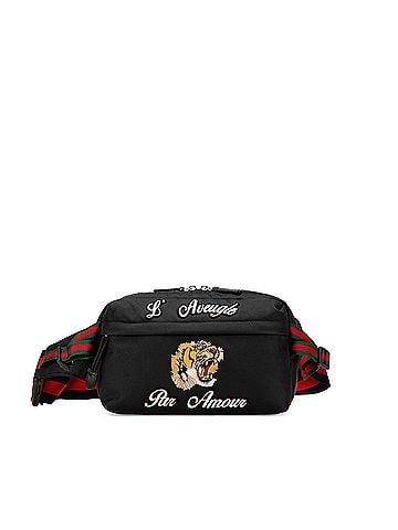 Gucci Techno Canvas Web L Aveugle Par Amour Embroidered Belt Bag (view 1)