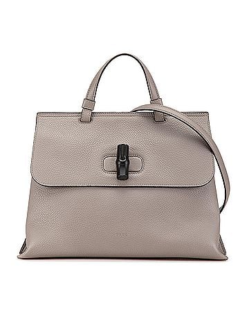 Gucci Medium Leather Bamboo Daily Satchel (view 1)