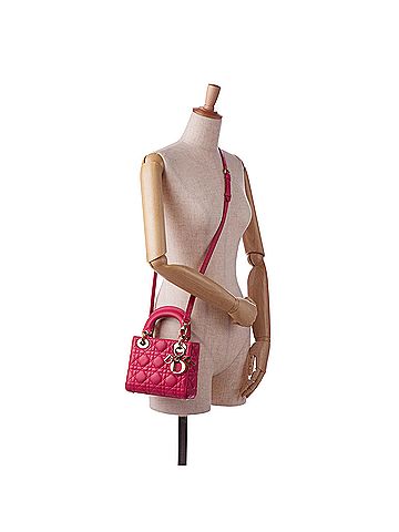 Dior Mini Lambskin Cannage Lady Dior (view 2)