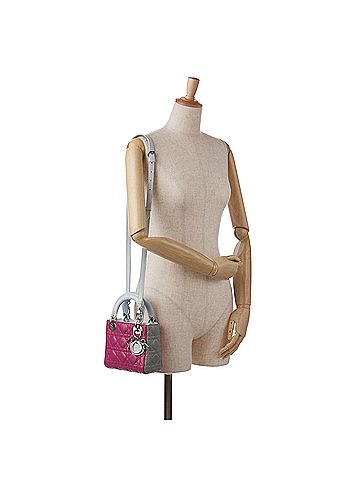Dior Mini Tricolor Lambskin Cannage Lady Dior (view 2)