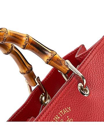 Gucci Medium Calfskin Bamboo Shopper Satchel (view 2)
