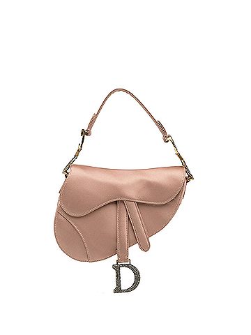 Dior Mini Satin Crystal Embellished Saddle (view 1)