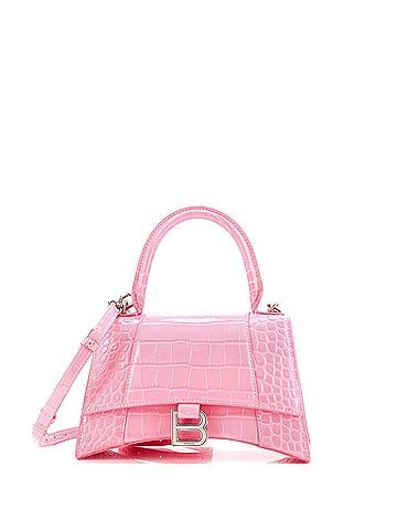 Balenciaga Hourglass Top Handle Bag Crocodile Embossed Leather Small (view 1)