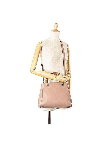 Gucci Small Calfskin Bamboo Shopper Satchel (view 2)