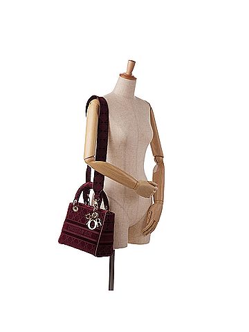 Dior Medium Velvet Cannage Lady D Lite (view 2)