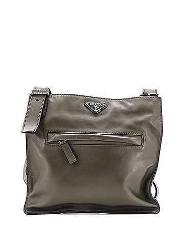 Prada Front Pocket Zip Messenger Bag Soft Calfskin Medium (view 1)