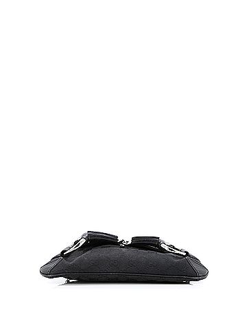 Gucci Horsebit Chain Clutch GG Canvas with Leather Medium (view 2)