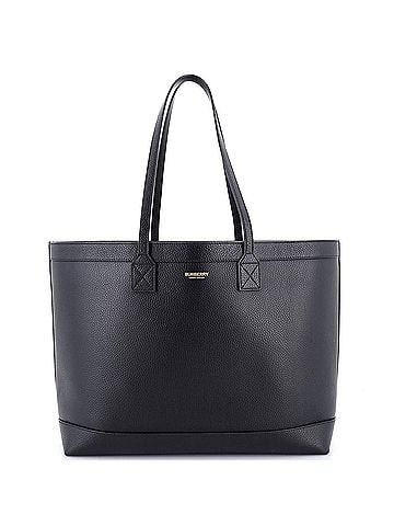 Burberry Shopping Tote Leather with Check Canvas Interior Medium (view 1)