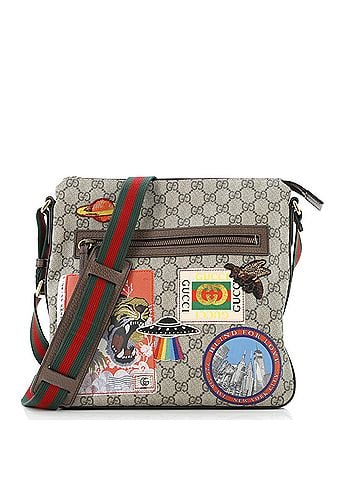 Gucci Courrier Zip Messenger GG Coated Canvas with Applique Medium (view 1)