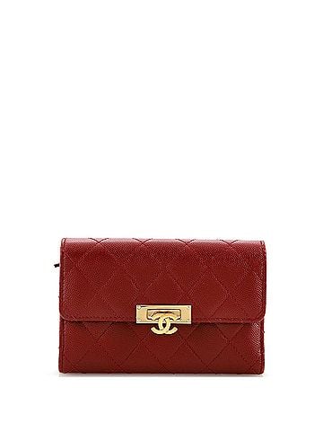 Chanel Golden Class Flap Wallet Quilted Caviar Small (view 1)