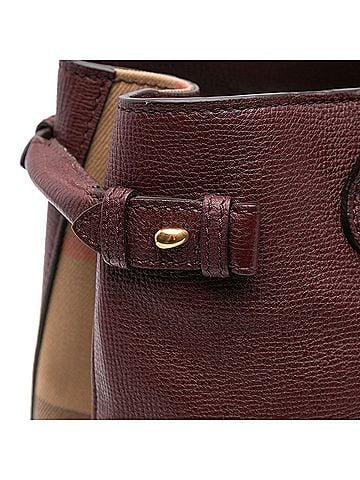 Burberry Medium Leather and House Check Banner Satchel (view 2)