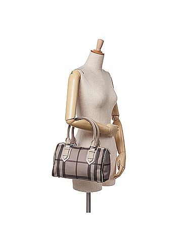 Burberry Smoke Check Coated Canvas Chester Boston Bag (view 2)