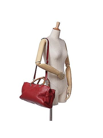 Gucci Medium Calfskin Bamboo Shopper Satchel (view 2)