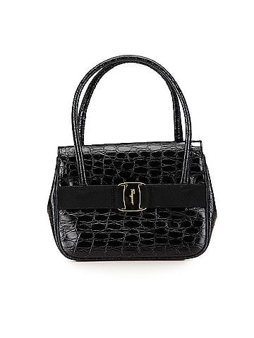 Salvatore Ferragamo Croc Embossed Vara Handbag (view 1)