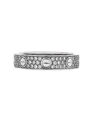 Cartier Love Wedding Band Pave Diamonds Ring 18K White Gold and Diamonds (view 1)