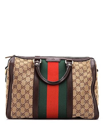 Gucci Vintage Web Boston Bag GG Canvas Medium (view 1)