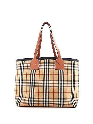 Burberry London Tote Vintage Check Canvas Medium (view 2)