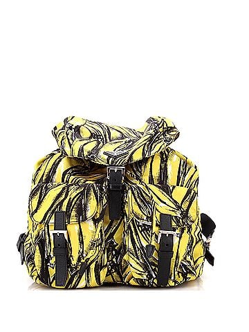 Prada Double Front Pocket Backpack Printed Tessuto Medium (view 1)