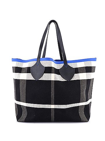 Burberry Reversible Giant Tote House Check Canvas and Leather Large (view 1)
