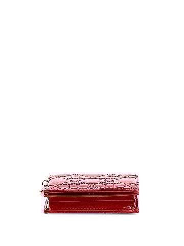 Christian Dior Lady Dior Wallet Cannage Quilt Patent Mini (view 2)